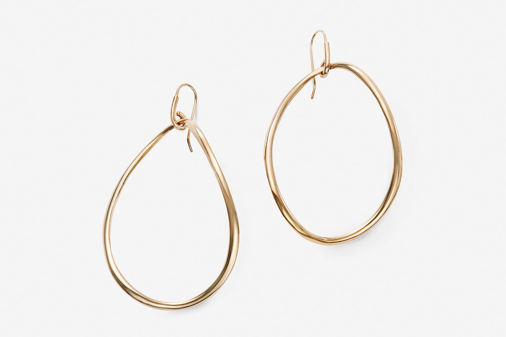 Organic very large gold plated earring