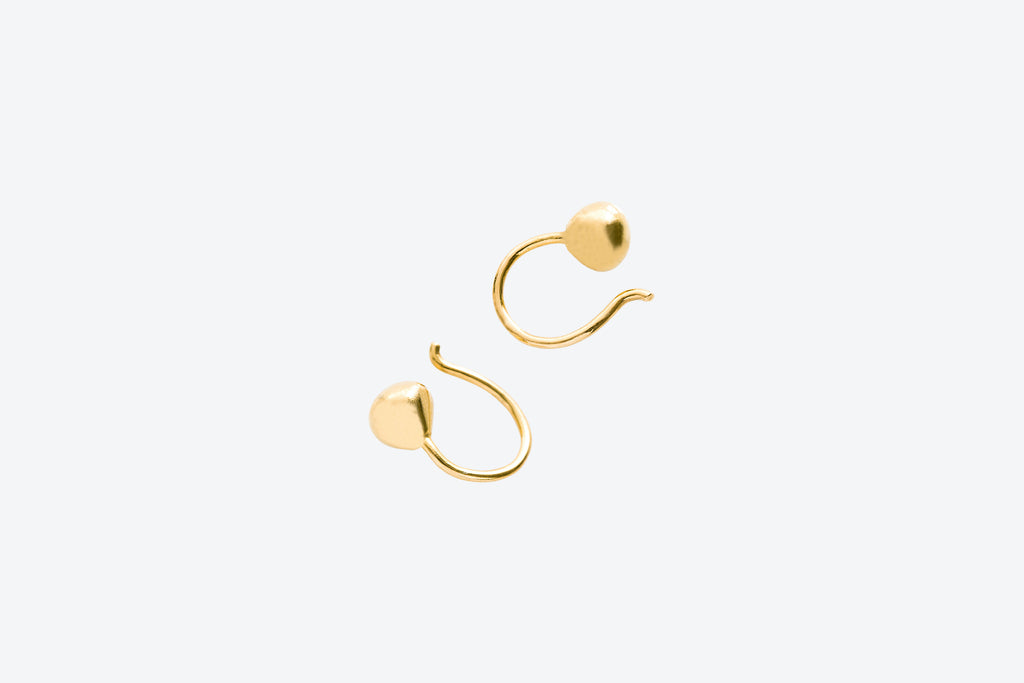Egg bead gold plated earring