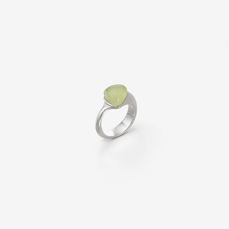 Clear mint silver ring