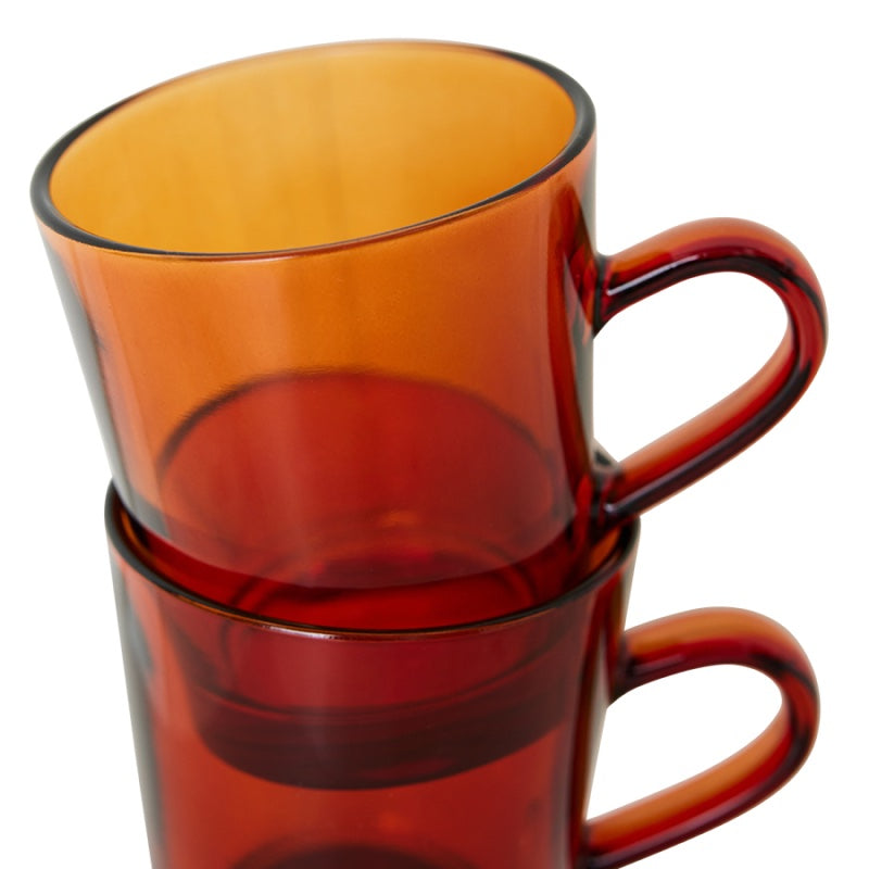 70's coffee cup amber brown