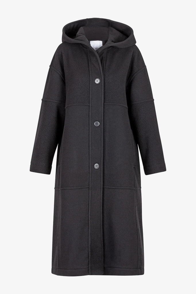 Hooded black coat