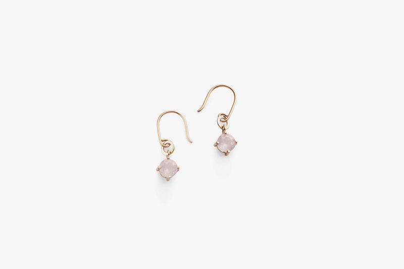 Clara gold pink quartz earring