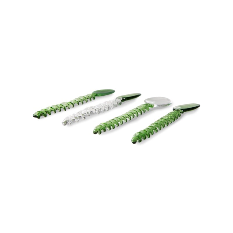 The Emeralds twisted glass spoons (set of 4)