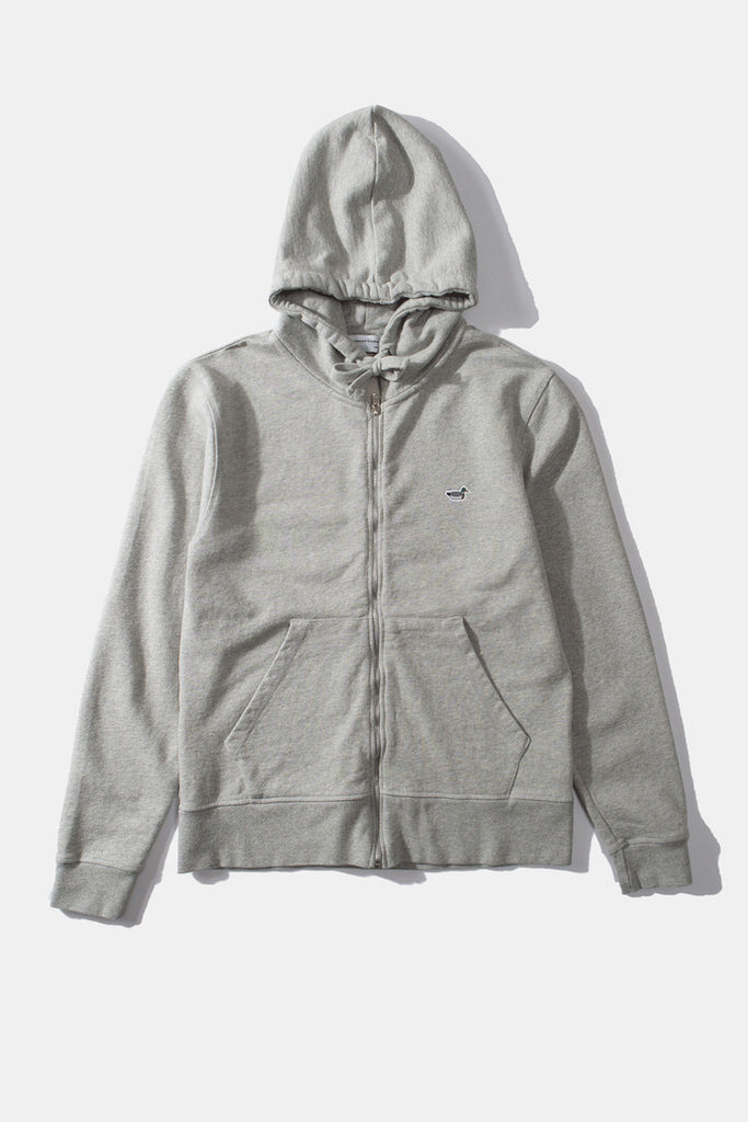 Duck patch zip hoodie grey