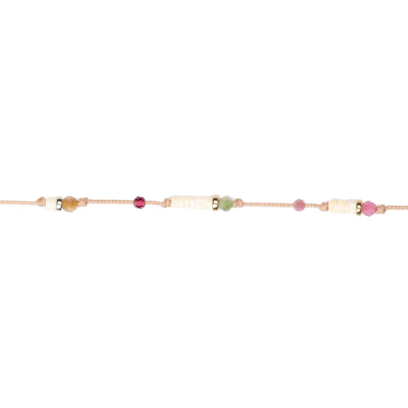 Anklet tourmaline mother of pearl