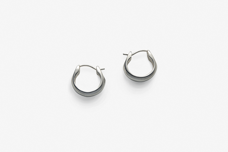 Wire tiny silver earring
