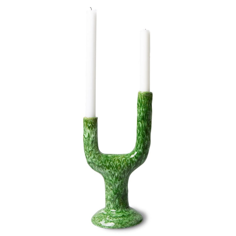 The Emeralds candle holder reactive green L
