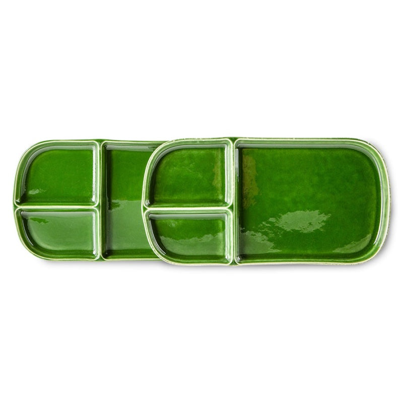 The Emeralds plate rectangular green